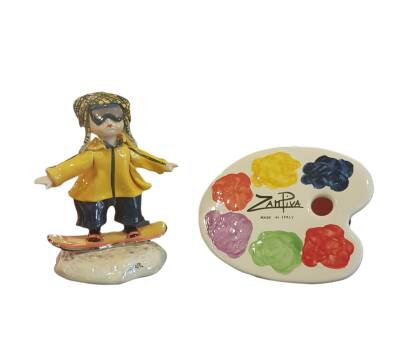 Porcelain statuettes “Snowboarder” - Zampiva